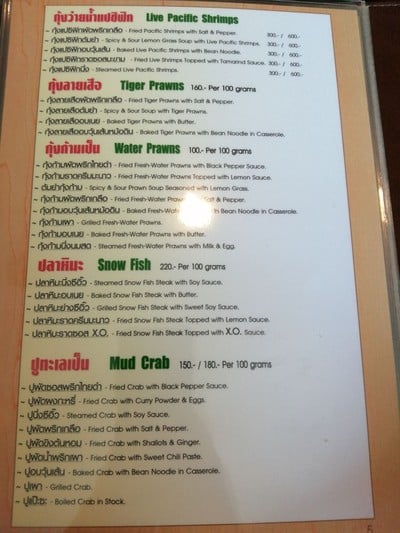 ป้ายราคาหรือสมุดเมนู