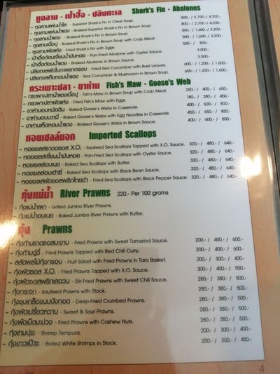 ป้ายราคาหรือสมุดเมนู