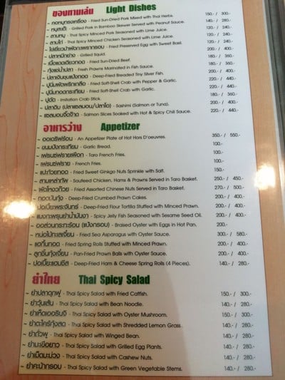 ป้ายราคาหรือสมุดเมนู