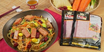 ผัดหมี่ซั่วเบคอนบาร์บีคิว