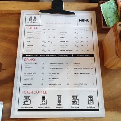 ป้ายราคาหรือสมุดเมนู