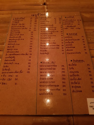 ป้ายราคาหรือสมุดเมนู