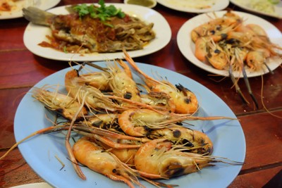 กุ้งเผา 1โล น้ำจิ้มซีฟู้ด
