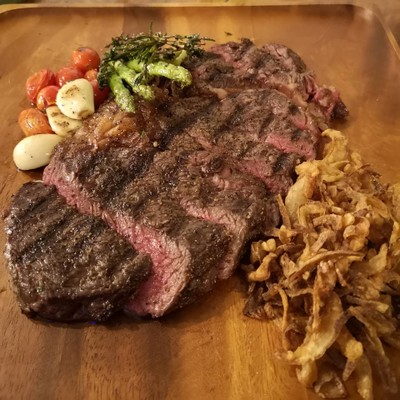 สเต็กเนื้อริบอาย Thai-French grass fed