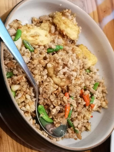เต้าหู้หมูสับคั่วพริก