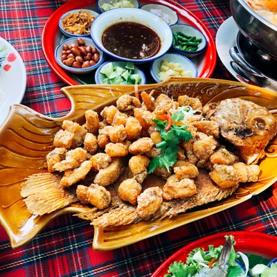 เมี่ยงคำทับทิมทอด