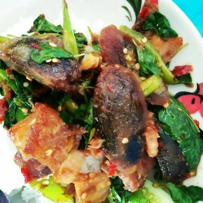 กระเพราไข่เยี่ยวม้า