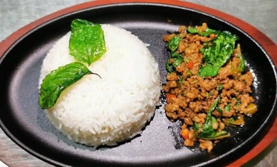 Ordered Ground Pork with Basil Leaves