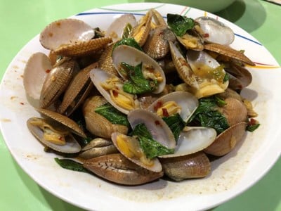 หอยลายผัดพริกเผา หอยลายผัดพริกเผา