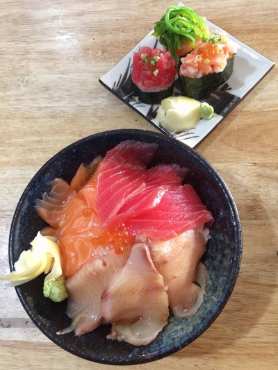 ข้าวหน้าแซลมอน ทูน่า ฮามาจิ##1