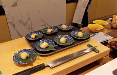 Gindara yuzu saikyoyaki & Akaebi no tsukune