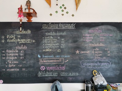 ป้ายราคาหรือสมุดเมนู