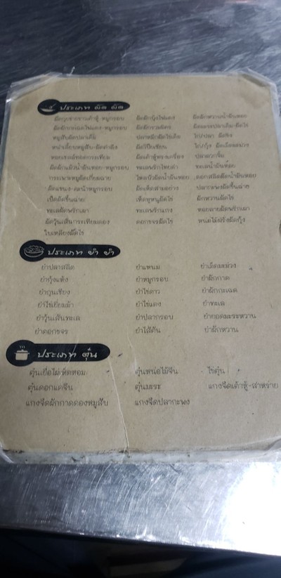 ป้ายราคาหรือสมุดเมนู