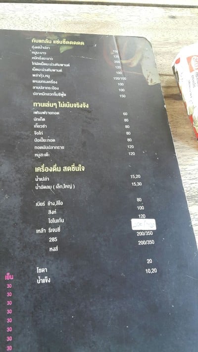 ป้ายราคาหรือสมุดเมนู