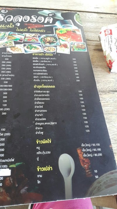 ป้ายราคาหรือสมุดเมนู