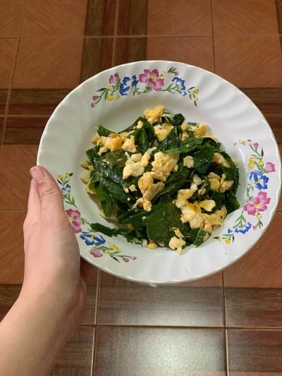ผักเหลียงผัดไข่