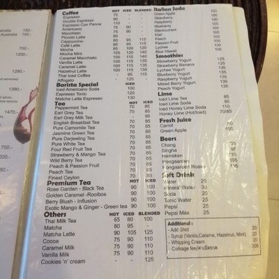 ป้ายราคาหรือสมุดเมนู