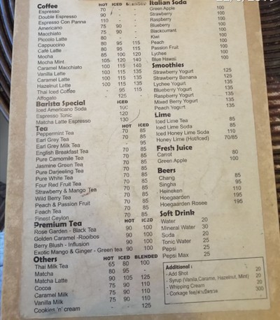 ป้ายราคาหรือสมุดเมนู