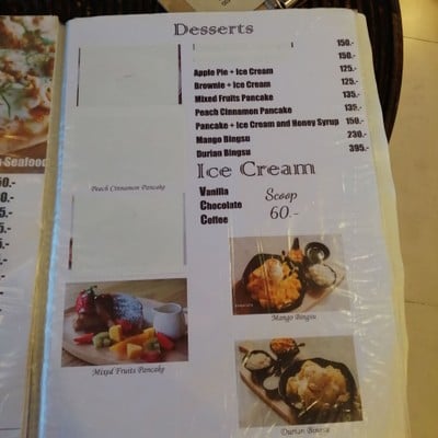 ป้ายราคาหรือสมุดเมนู