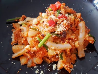 เส้นบุกมักกะโรนีผัดไข่ เส้นบุกมักกะโรนีผัดไข่