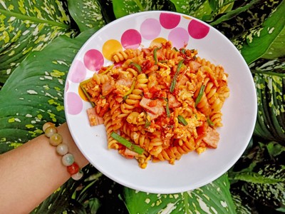 วิธีทำ fusilli tricolore pasta w tomato sauce 🍅