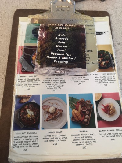 ป้ายราคาหรือสมุดเมนู