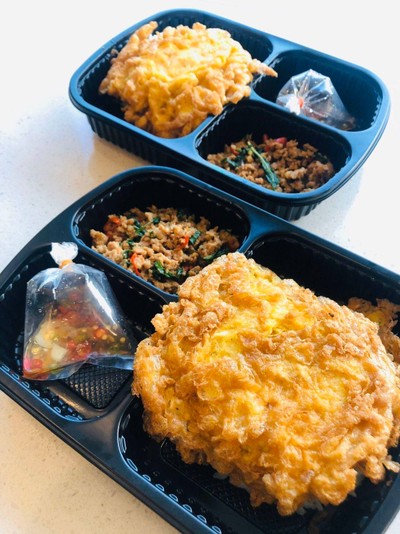 29 ข้าวกะเพราหมูสับ+ไข่เจียว