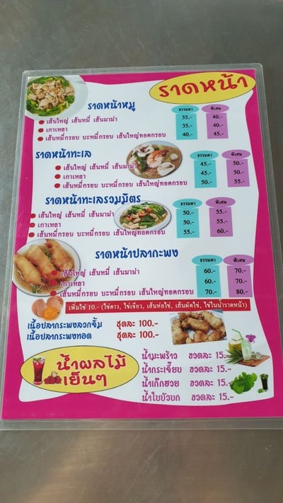 ป้ายราคาหรือสมุดเมนู