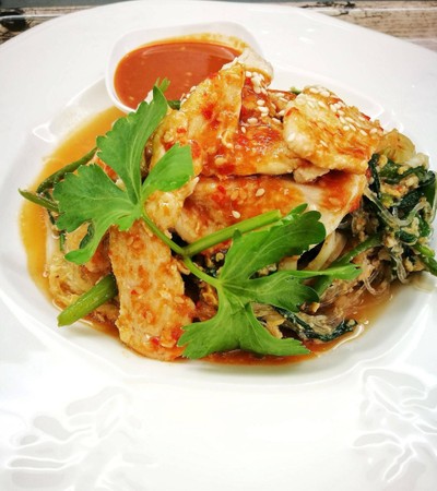 สุกี้แห้ง อกไก่