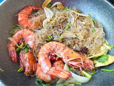 วิธีทำ กุ้งอบวุ้นเส้น