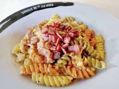 วิธีทำ Fusilli Carbonara