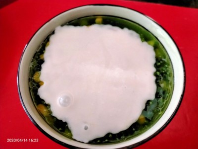 “สาคูเปียกเผือกข้าวโพด"