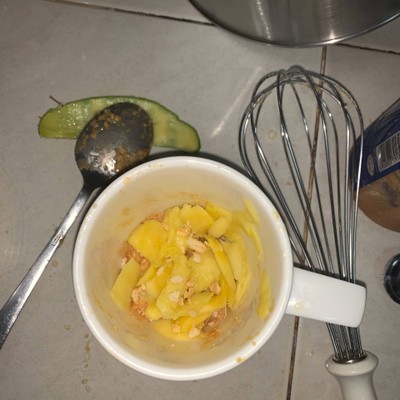 วิธีทำ Mango Protein Mug Pie 🥭 วิธีทำ Mango Protein Mug Pie 🥭