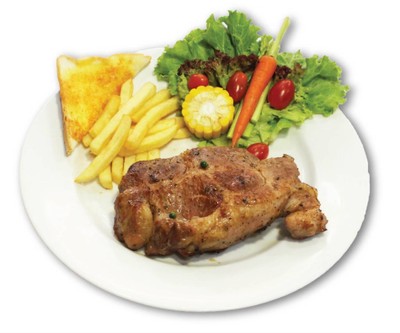 สเต็กหมูนุ่มพริกไทยดำ