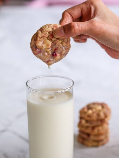 White Choc Raspberry Cookies