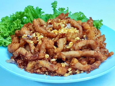 ข้าวหมูสันนอกทอดงา