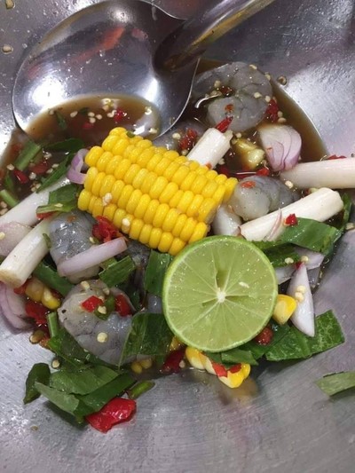 เติมกุ้งสดสุก