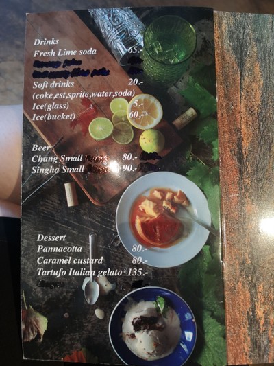 ป้ายราคาหรือสมุดเมนู