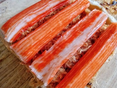 วิธีทำ แซนวิชพริกเผาปูอัดหมูหยอง