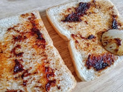 วิธีทำ แซนวิชพริกเผาปูอัดหมูหยอง