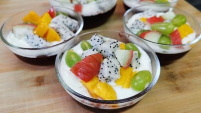 วิธีทำ พุดดิ้งน้ำทับทิมผลไม้รวม วิธีทำ พุดดิ้งน้ำทับทิมผลไม้รวม