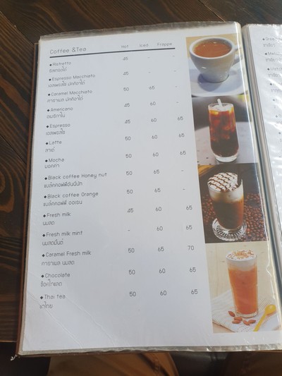 ป้ายราคาหรือสมุดเมนู