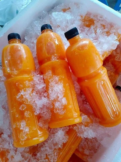 [โปรตบโต๊ะ]3ขวดลดราคาน้ำส้มใหญ่ผสมเนื้อ(ขนาด1000cc.)