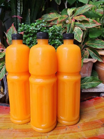 [โปรตบโต๊ะ]3ขวดลดราคาน้ำส้มใหญ่ผสมเนื้อ(ขนาด1000cc.)