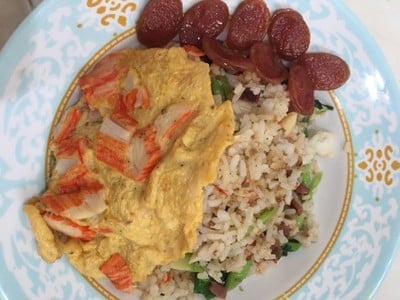วิธีทำ ข้าวผัดกุนเชียงน้ำพริกมะขาม