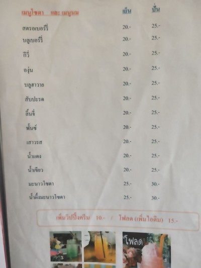 ป้ายราคาหรือสมุดเมนู
