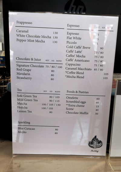 ป้ายราคาหรือสมุดเมนู