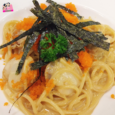 Scallops on Japanese Creamy Spaghetti