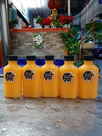 [โปรตบโต๊ะ]น้ำส้มเนื้อผสม5ขวดแท้100%(ขนาดกลาง300cc)
