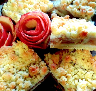 วิธีทำ แอปเปิ้ลช็อตเบรดบาร์ Apple Crisp Shortbread Bars/Apple Crisp Bars 